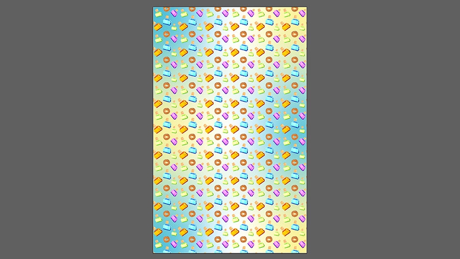 새 패턴 뒤에 자유형 그라디언트가 배치됨