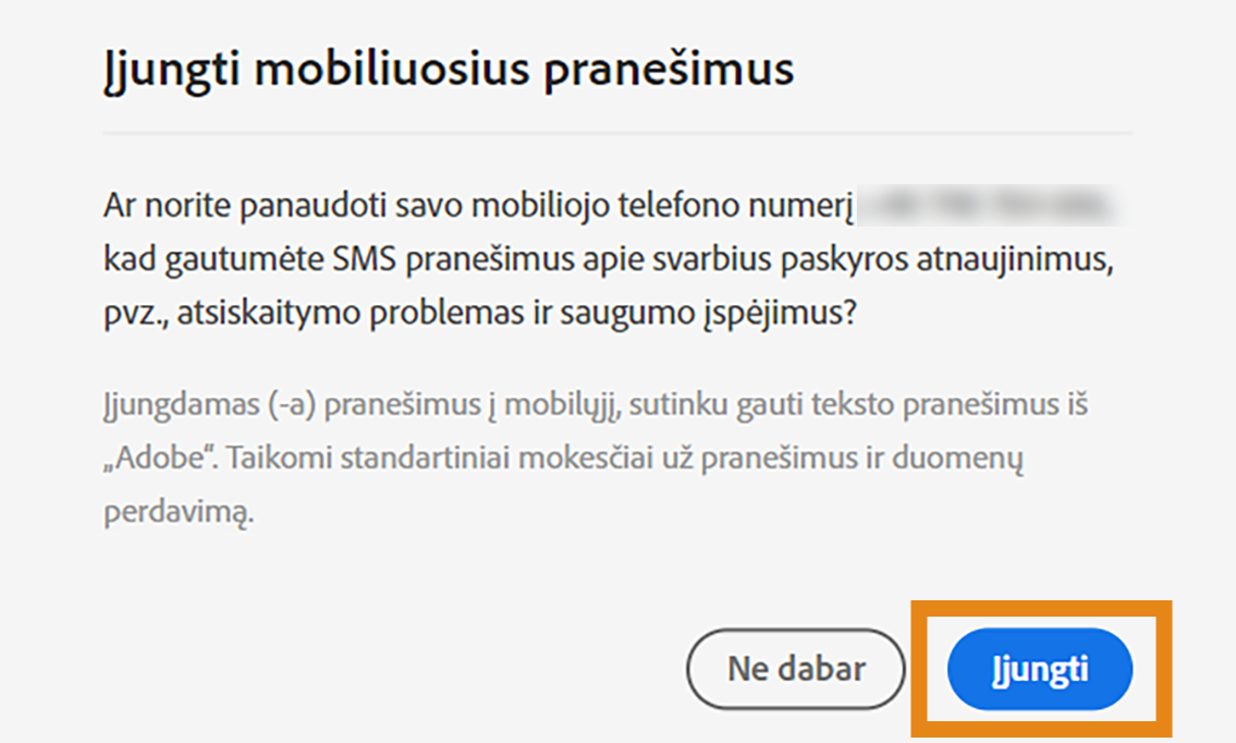 Įjungti pranešimus