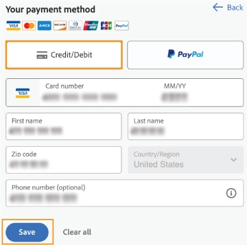 Perjungti iš „PayPal“ į kredito kortelę