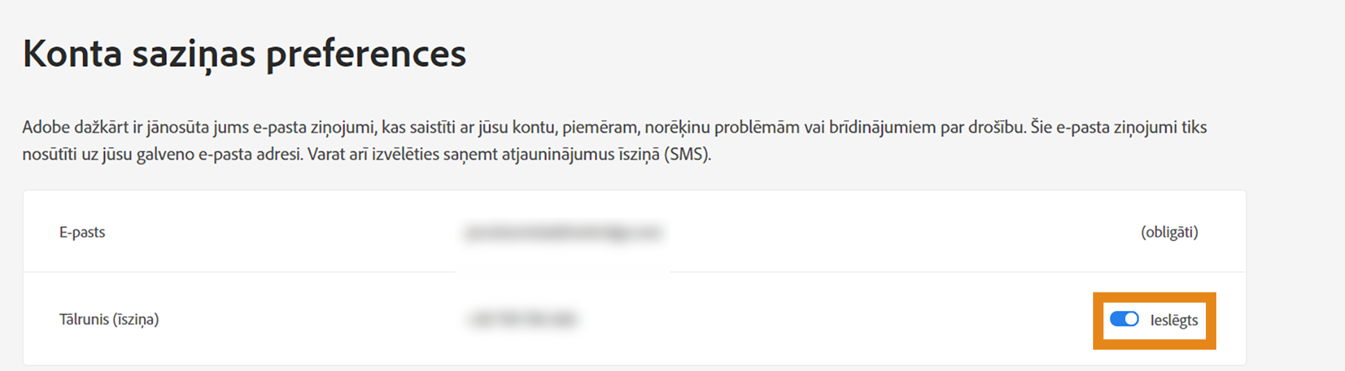 Mobilo paziņojumu izvēles rūtiņas notīrīšana