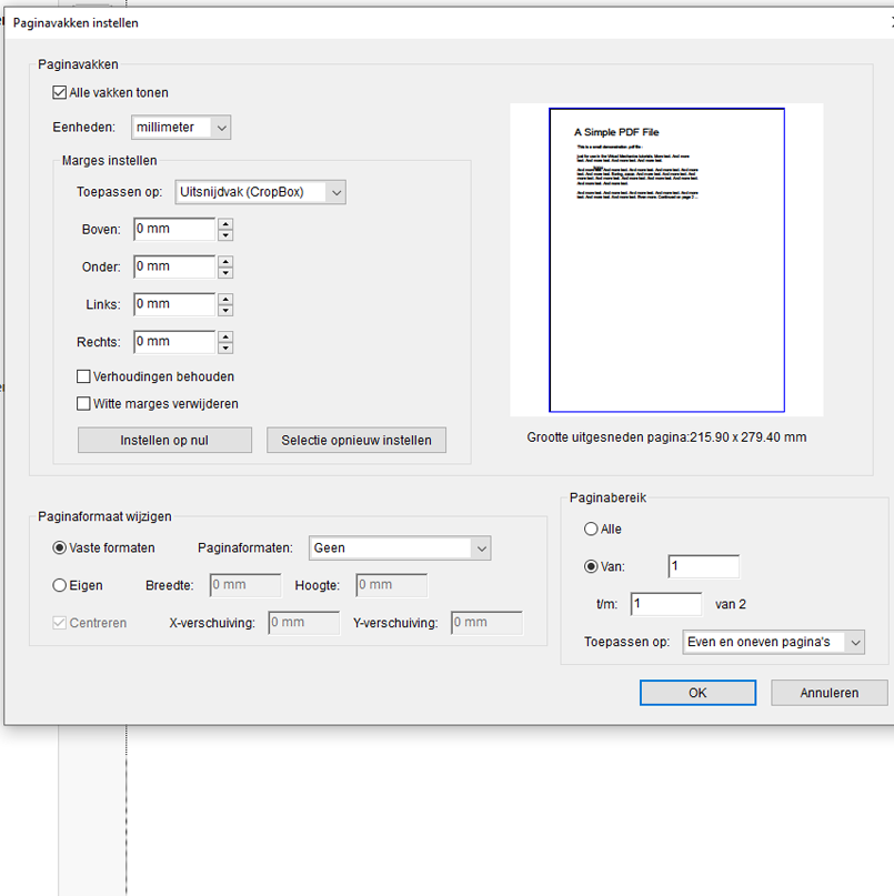 crop-2 Paginavakken instellen voor het uitsnijden van PDF's
