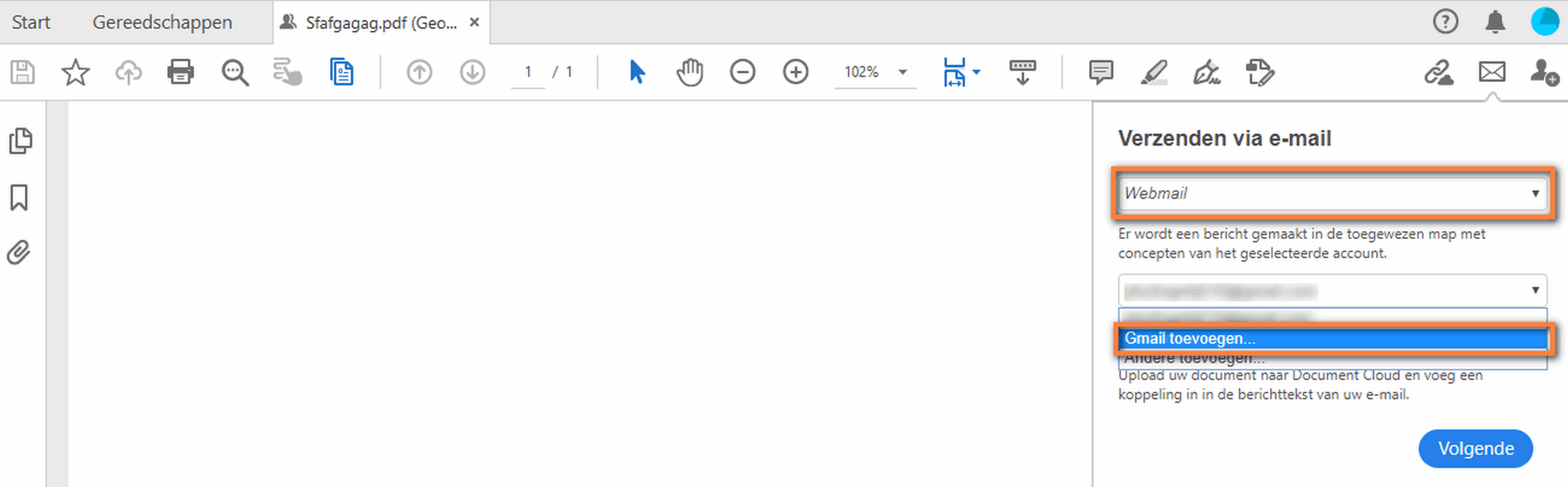 Een PDF via email verzenden vanuit Acrobat