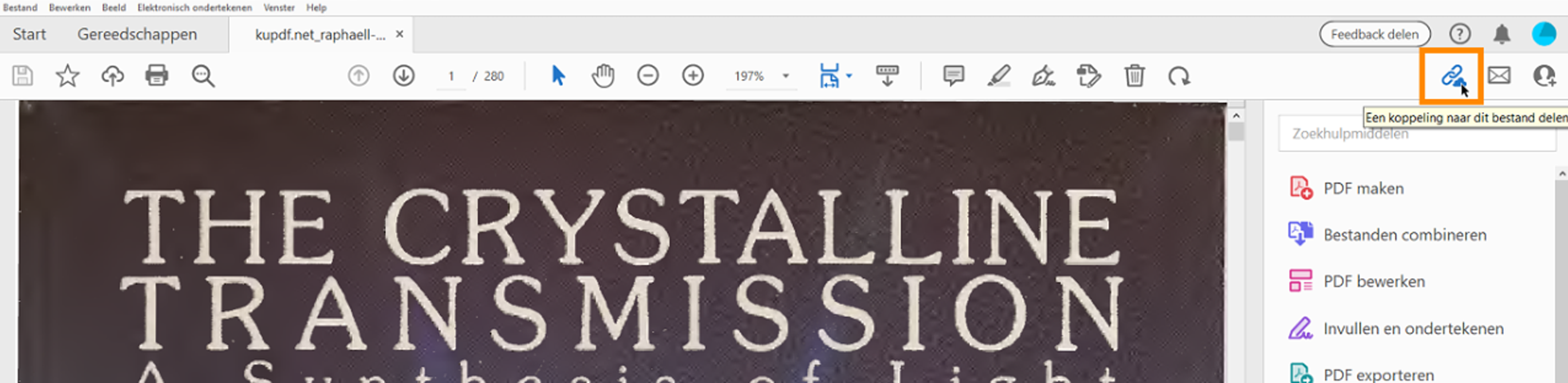Een koppeling naar het bestand delen