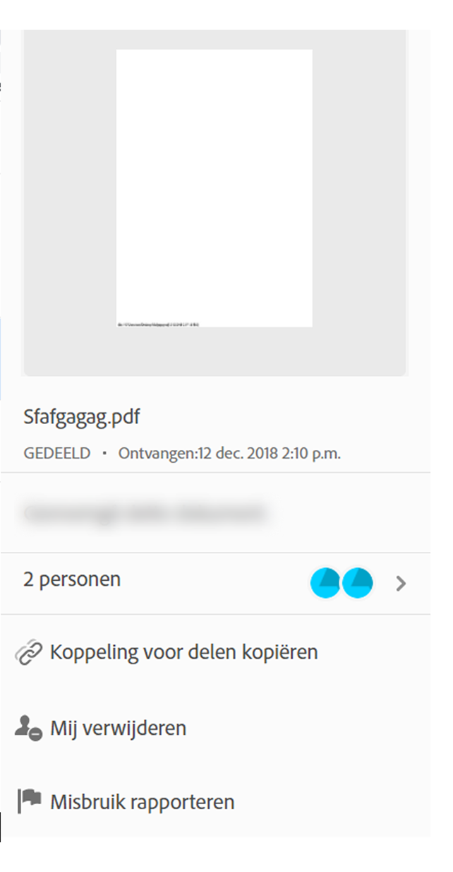Acties voor bestanden die zijn ontvangen voor weergave