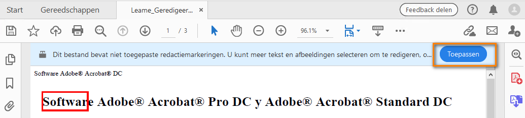 Redactiewijzigingen toepassen Redactiewijzigingen toepassen