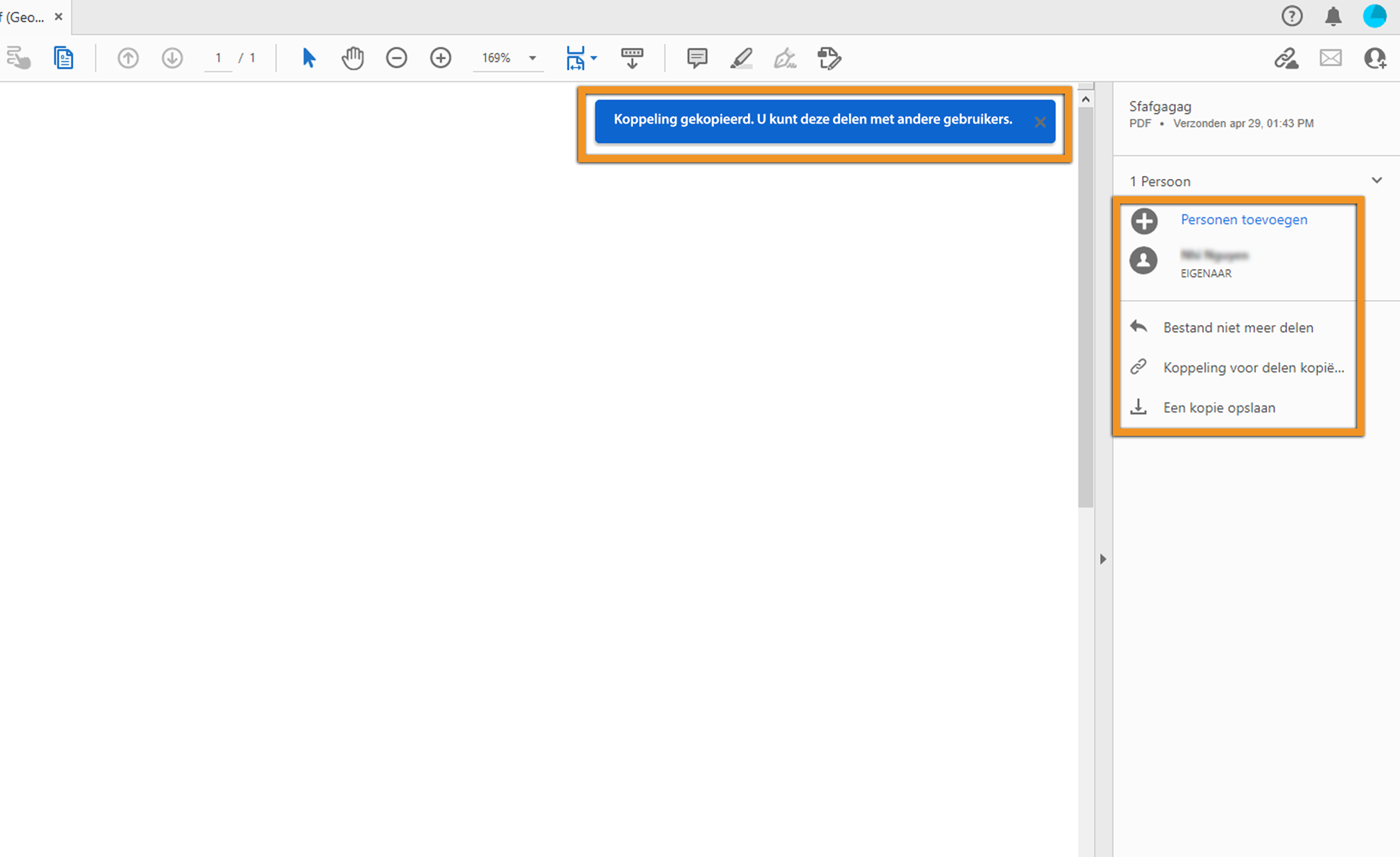 De gemaakte koppeling delen met andere ontvangers