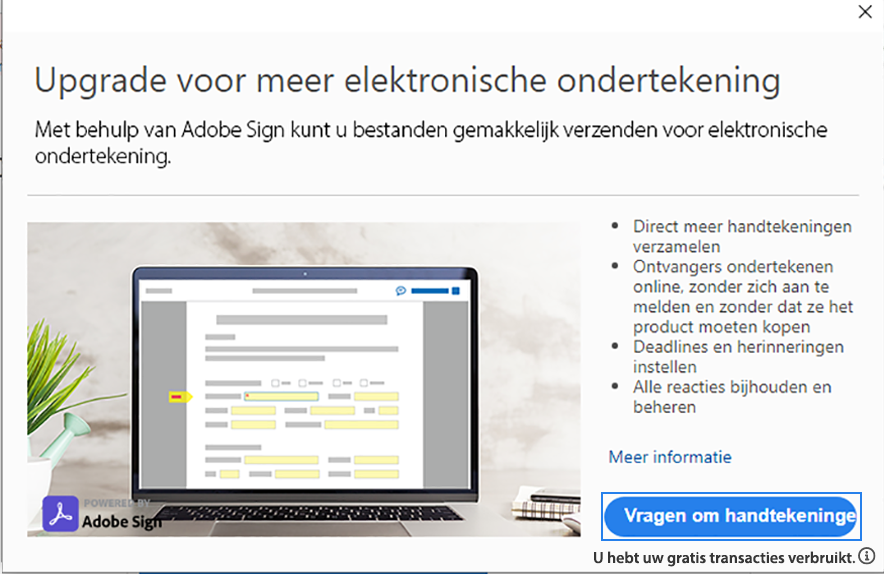 Nieuw dialoogvenster voor upgrades
