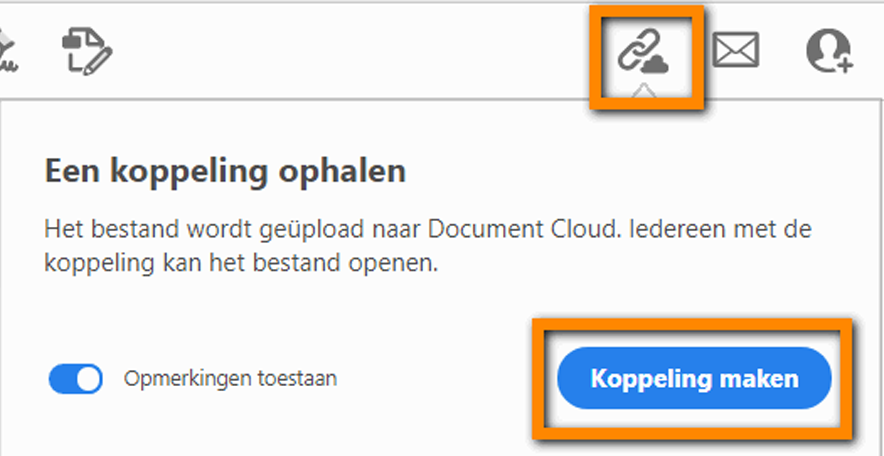 Een koppeling maken om uw bestand te delen