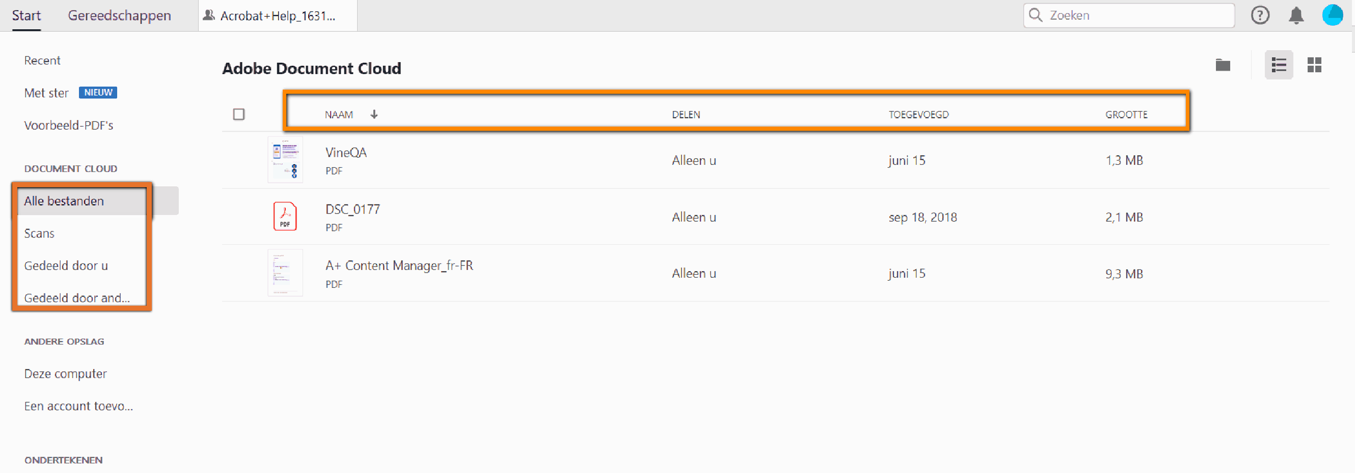 Document Cloud-bestanden
