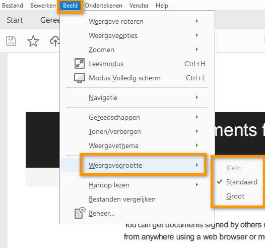 Weergavegrootte wijzigen
