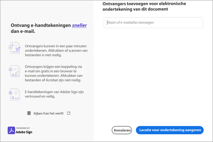 Ontvangers toevoegen