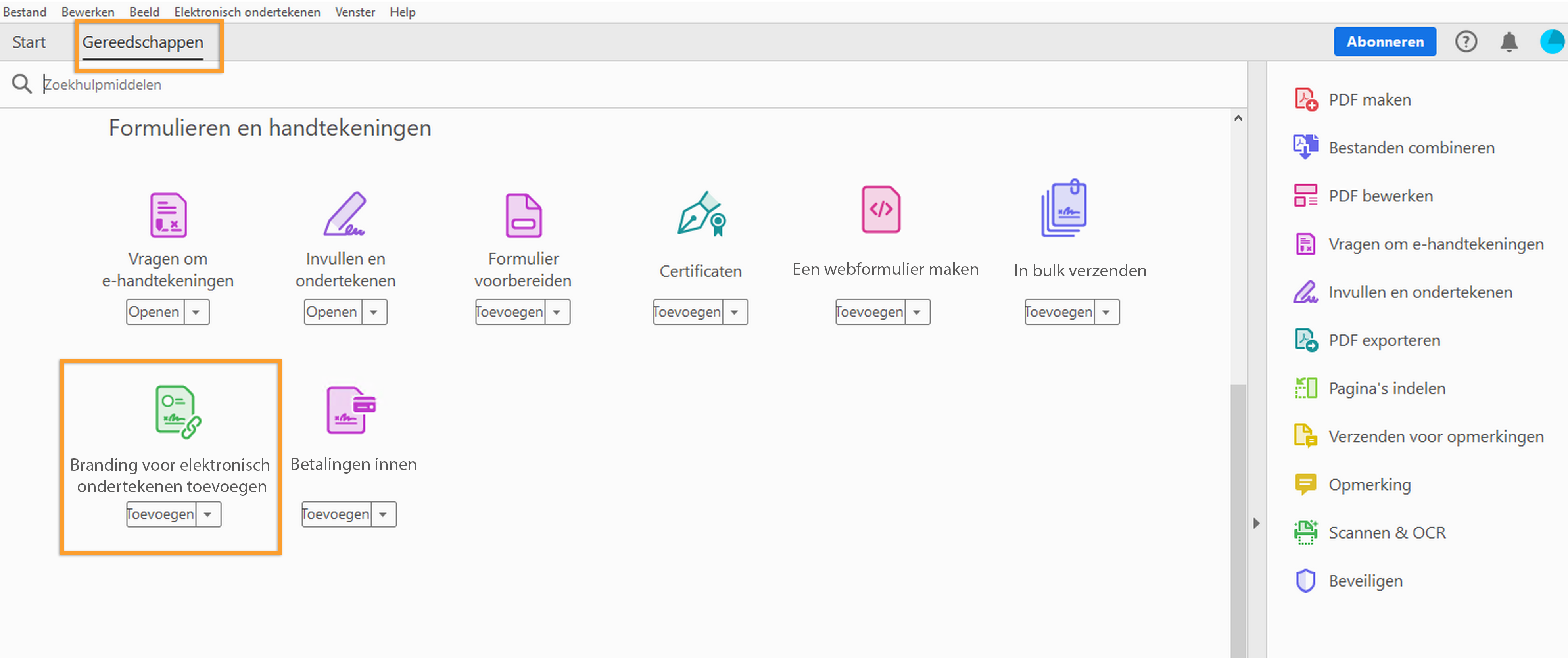 Branding voor elektronisch ondertekenen toevoegen