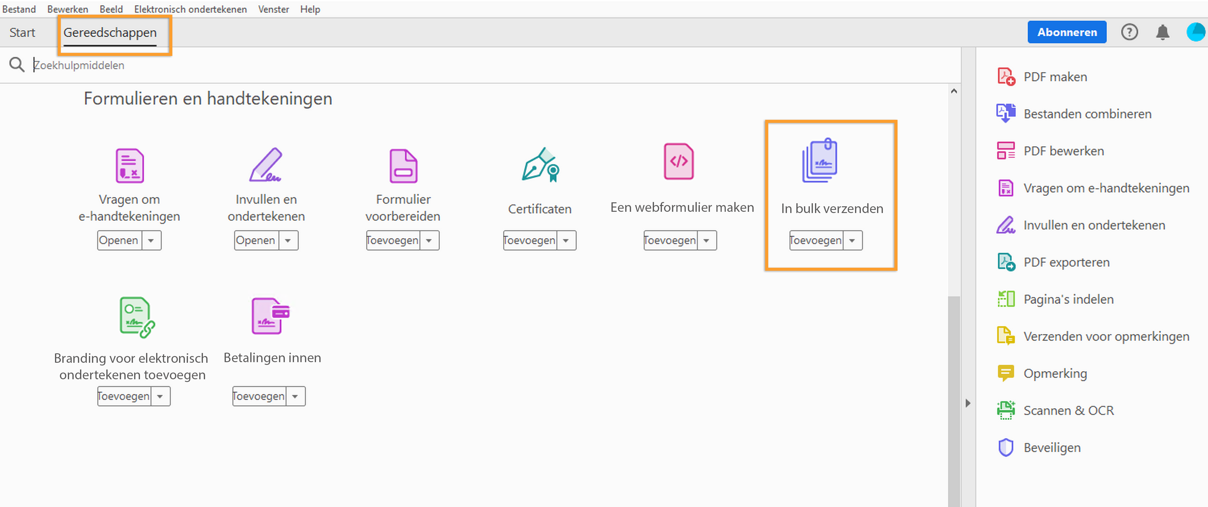 In bulk om handtekeningen vragen