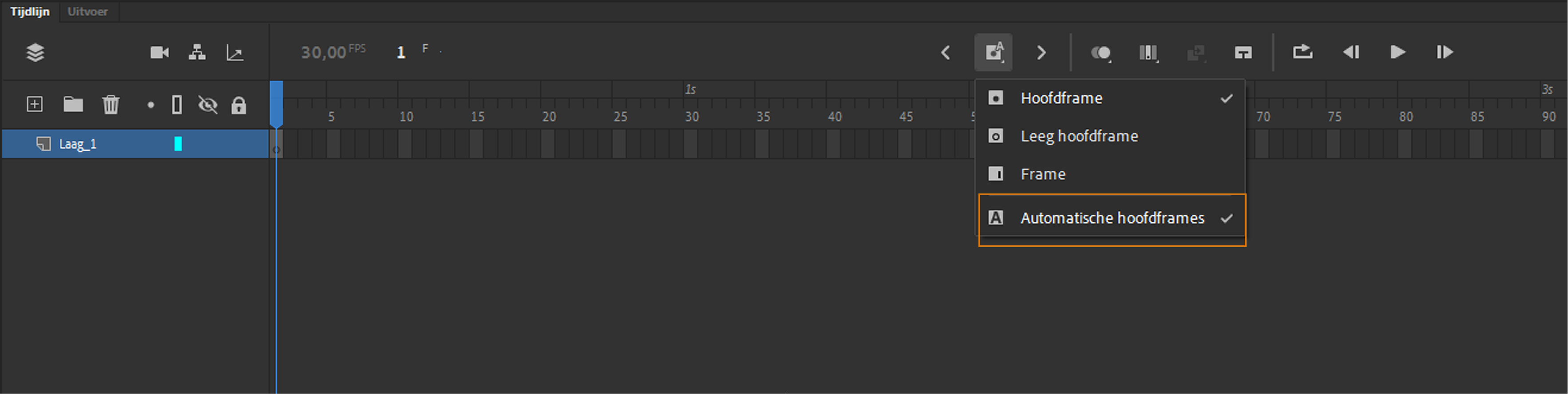 Automatisch hoofdframe