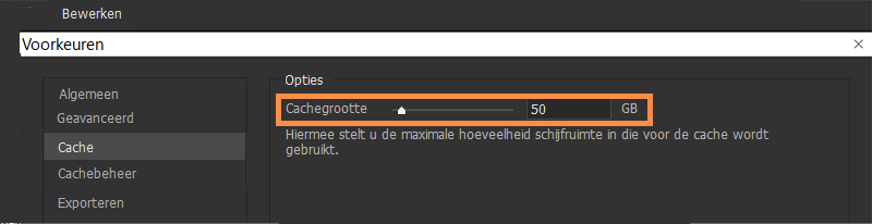 Verbeterde schuifregelaar cache