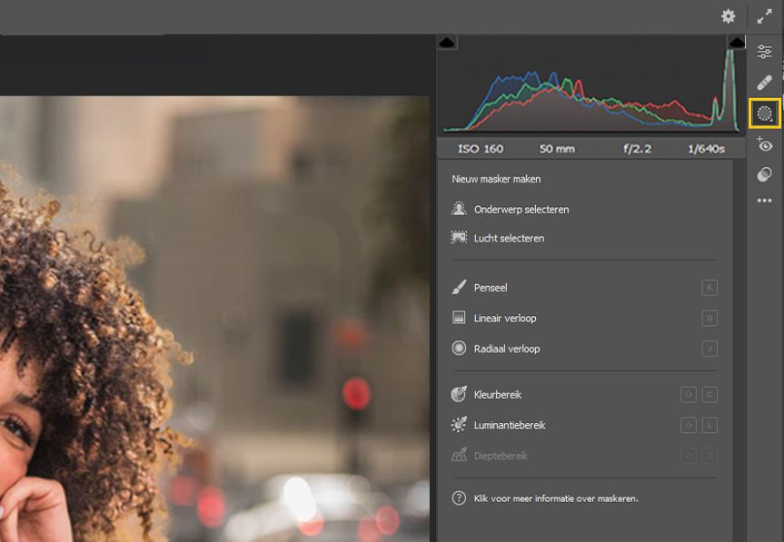Maskeren in Camera Raw