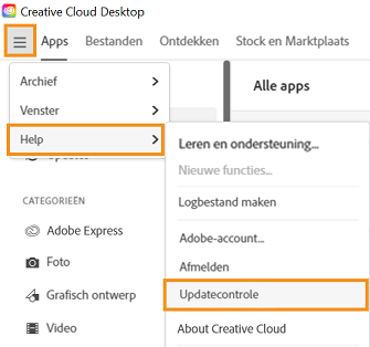 Controleren op updates