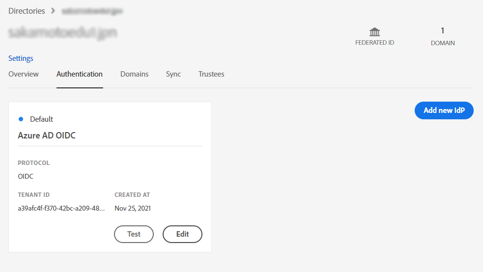 Nieuwe IdP toevoegen