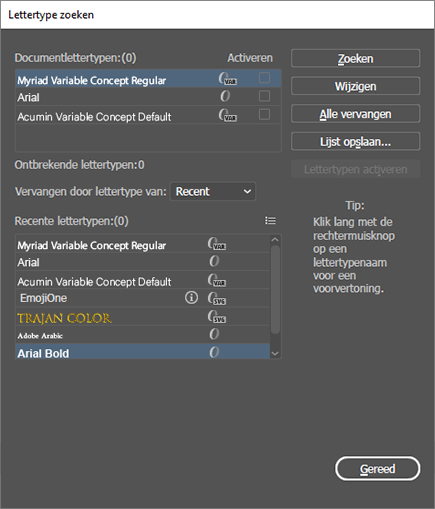 Lettertypen zoeken