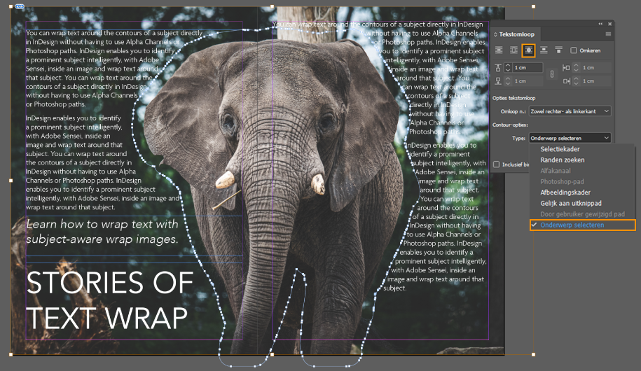 Tekstomloop rond onderwerpen