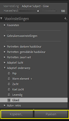 Voorinstellingen voor maskers in batch bewerken