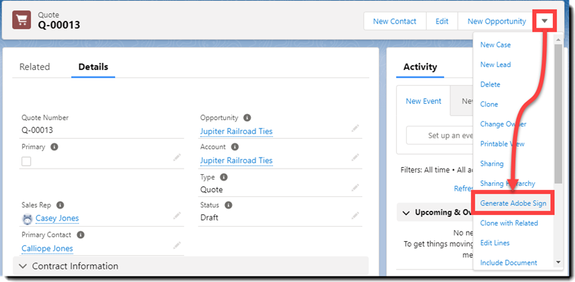 Adobe Sign-knop genereren