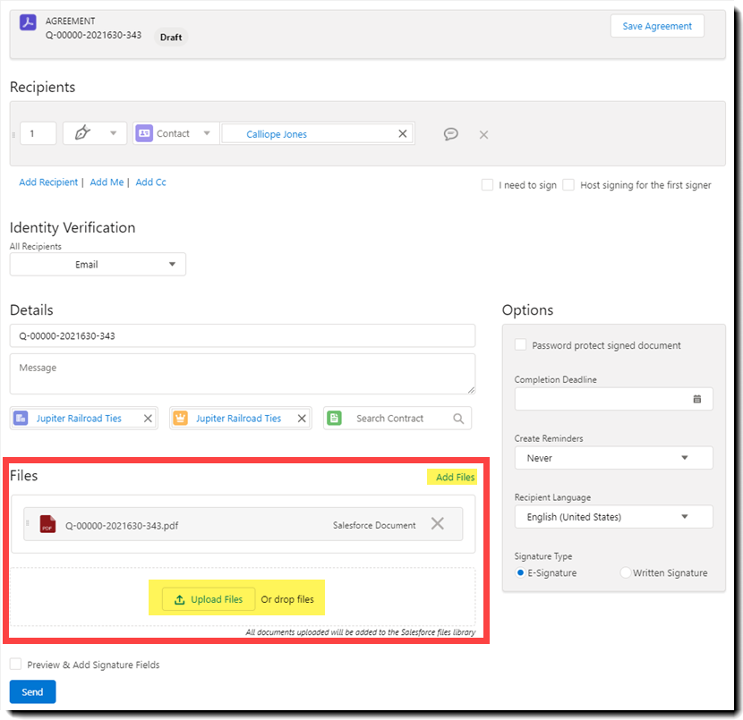 Overeenkomst bijgevoegd bij SFDC-object