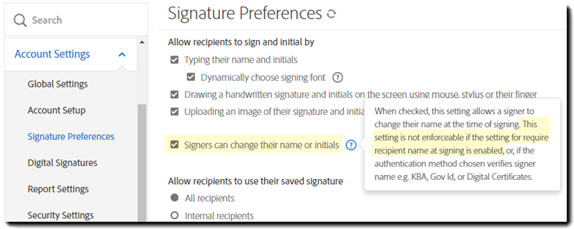 Naam van ontvanger vereisen - conflicterende instelling