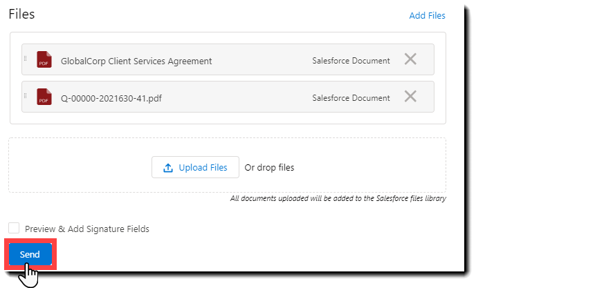 De overeenkomst verzenden