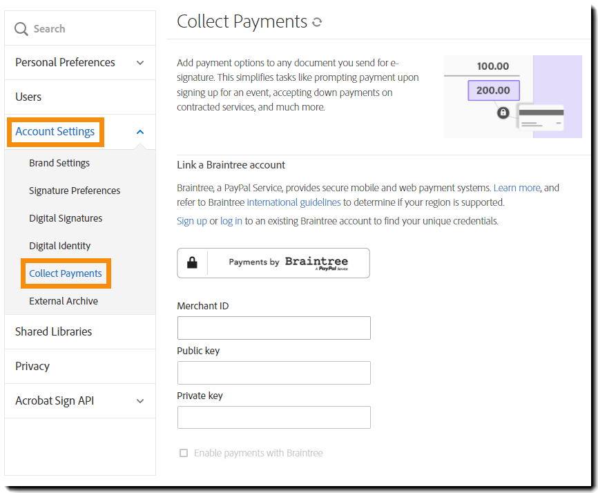 Betalingen in de gebruikersinterface