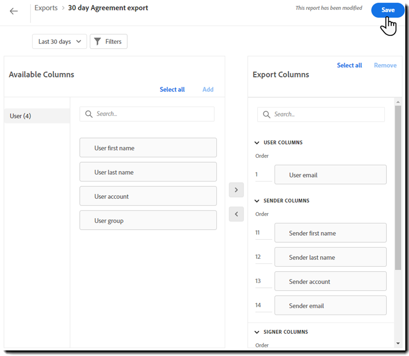 De filters configureren