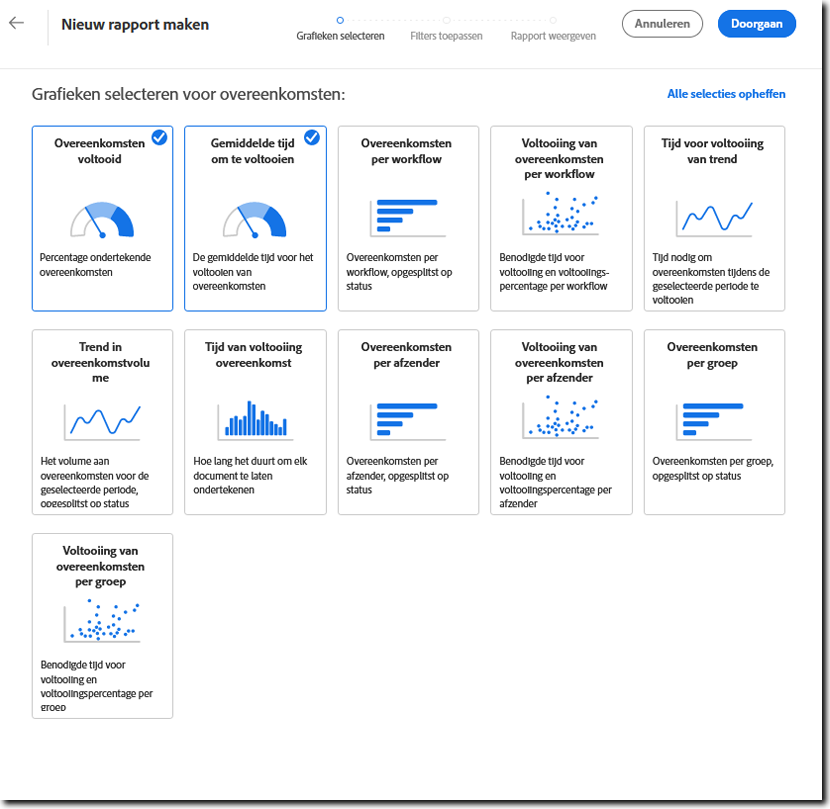 Grafieken selecteren