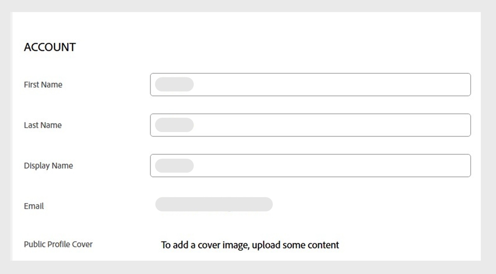 Gebruik de Account-pagina om voorlopige informatie toe te voegen of de informatie van je Adobe Stock Contributor-account bij te werken.