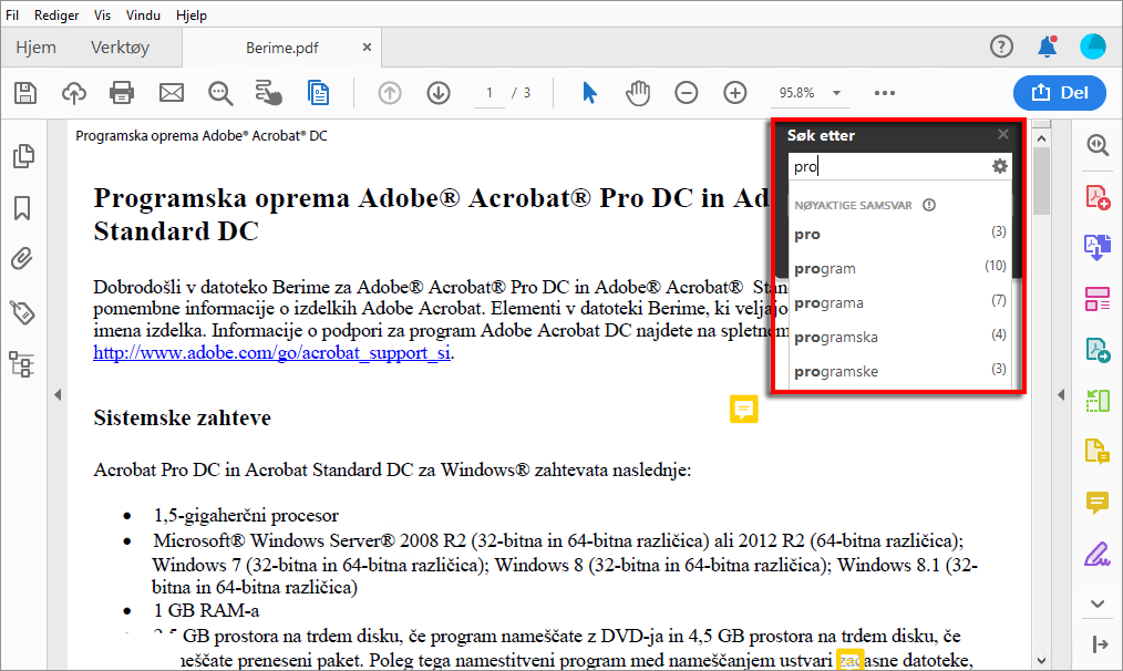 Søk mens du skriver