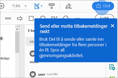 Acrobat-tips for å dele for gjennomgang