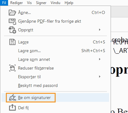 Be om signaturer Be om signaturer