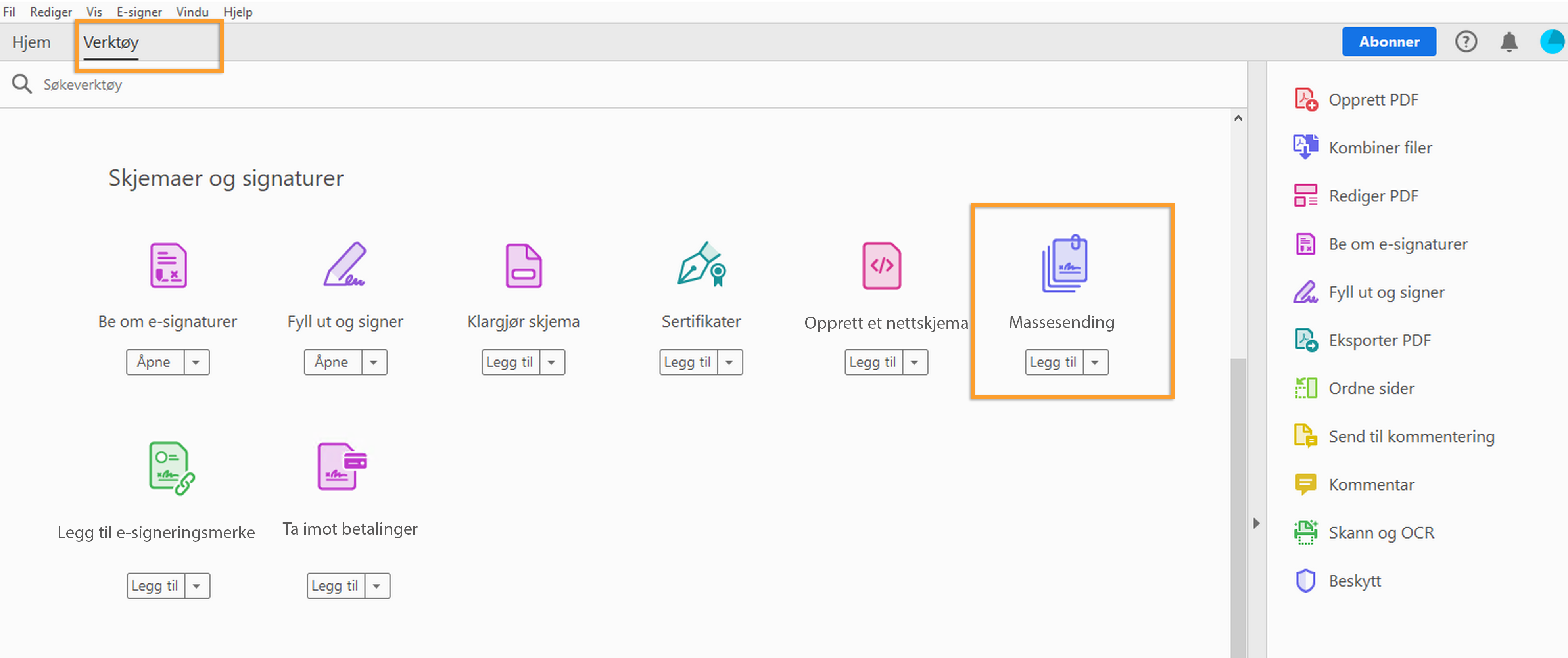 Be om signaturer samlet