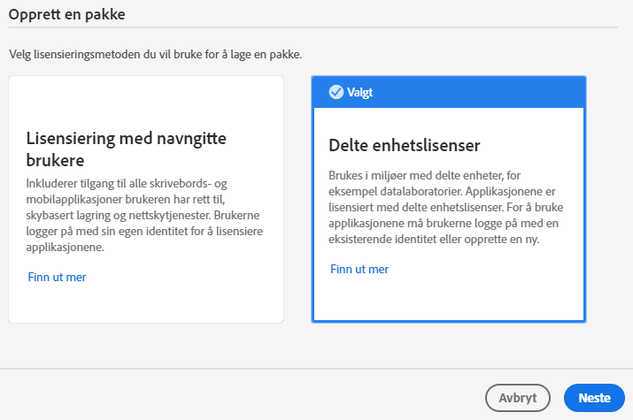 Opprette Pakker Med Delte Enhetslisenser