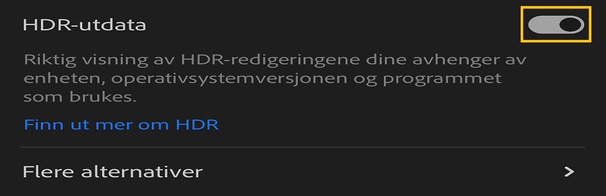 Optimalisere HDR-bilder i Lightroom for mobilenheter (iOS)