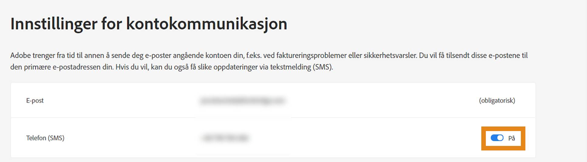 Fjern merket for aktivering av mobilvarsler
