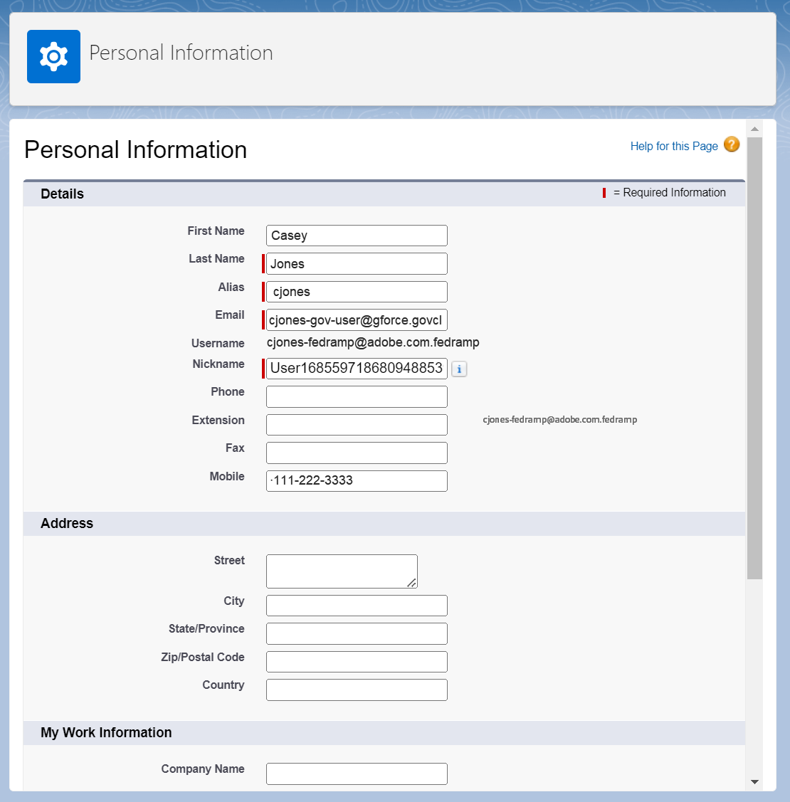 Konfigurer Adobe Acrobat Sign for Salesforce på Government Cloud.