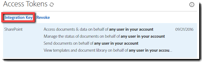 Integration Key Link