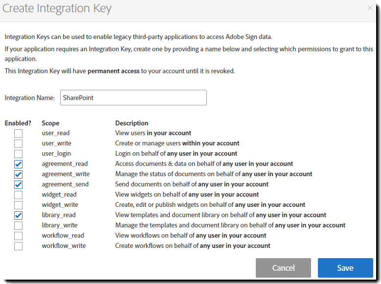 Generate Integration Key