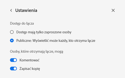 Zmiana ustawień łącza