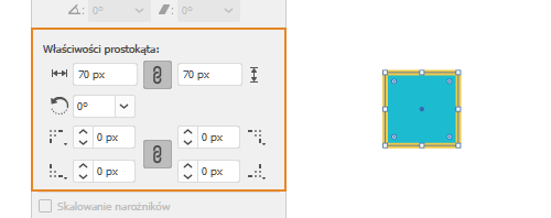 Właściwości aktywnych kształtów | Prostokąt i prostokąt zaokrąglony