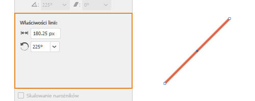 Właściwości aktywnych kształtów | Linia