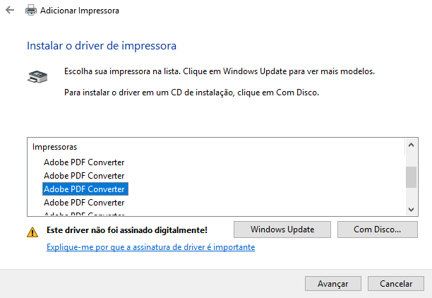 A Impressora Adobe Pdf Esta Ausente Instalar Manualmente A Impressora De Pdf