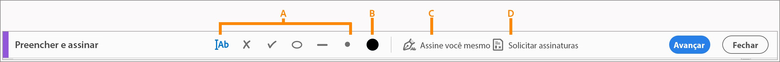 Preencha e assine formulários PDF com a ferramenta Fill & Sign no