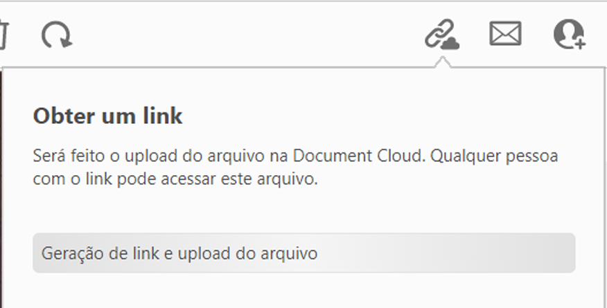 Andamento do upload e do compartilhamento de arquivo