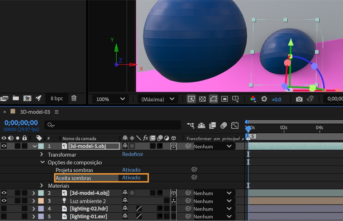 Projetar e aceitar sombras